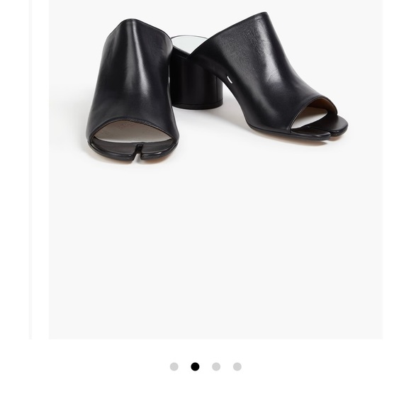 Black Leather Mules with Cylindrical Heel - Picture 11 of 11